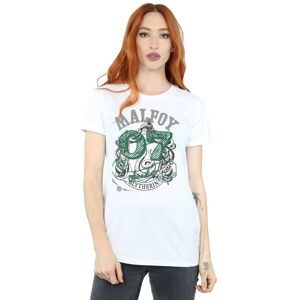 Harry Potter Women's Seeker Draco Malfoy Cotton Boyfriend T-Shirt in White Size: Medium White M Harry Potter Women's Seeker Draco Malfoy Cotton Boyfriend T-Shirt in White Size: Medium White M