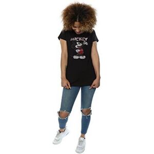 Disney Women's Presents Mickey Mouse Cotton T-Shirt in Black Size: Large Black L Disney Women's Presents Mickey Mouse Cotton T-Shirt in Black Size: Large Black L