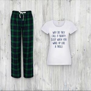 60 SECOND MAKEOVER Women's Why Do They Call It Beauty Sleep When You Wake Up Looking Like A Troll Pyjama Set in Green Size: Large Green L 60 SECOND MAKEOVER Women's Why Do They Call It Beauty Sleep When You Wake Up Looking Like A Troll Pyjama Set in Green Size: Large Green L