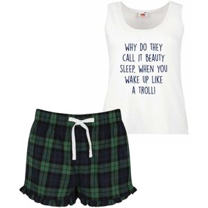 60 SECOND MAKEOVER Women's Why Do They Call It Beauty Sleep When You Wake Up Looking Like A Troll Pyjama Set in Green Size: XS Green XS 60 SECOND MAKEOVER Women's Why Do They Call It Beauty Sleep When You Wake Up Looking Like A Troll Pyjama Set in Green Size: XS Green XS