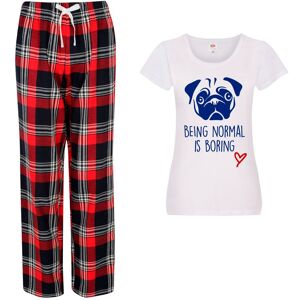 60 SECOND MAKEOVER Women's Pug Being Normal Is Boring Pyjama Set in Red Size: Large Red L 60 SECOND MAKEOVER Women's Pug Being Normal Is Boring Pyjama Set in Red Size: Large Red L