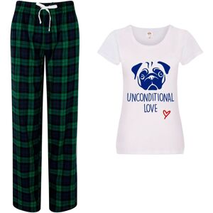 60 SECOND MAKEOVER Women's Pug Unconditional Love Pyjama Set in Green Size: Large Green L 60 SECOND MAKEOVER Women's Pug Unconditional Love Pyjama Set in Green Size: Large Green L