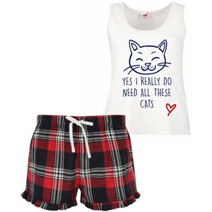 60 SECOND MAKEOVER Women's Yes I Really Do Need All These Cats Pyjama Set in Red Size: XS Red XS 60 SECOND MAKEOVER Women's Yes I Really Do Need All These Cats Pyjama Set in Red Size: XS Red XS