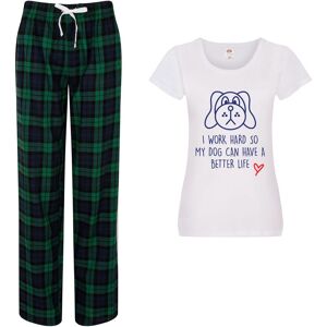 60 SECOND MAKEOVER Women's I Work Hard So My Dog Can Have A Better Life Pyjama Set in Green Size: Medium Green M 60 SECOND MAKEOVER Women's I Work Hard So My Dog Can Have A Better Life Pyjama Set in Green Size: Medium Green M