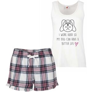 60 SECOND MAKEOVER Women's I Work Hard So My Dog Can Have A Better Life Pyjama Set in Pink Size: XL Pink XL 60 SECOND MAKEOVER Women's I Work Hard So My Dog Can Have A Better Life Pyjama Set in Pink Size: XL Pink XL