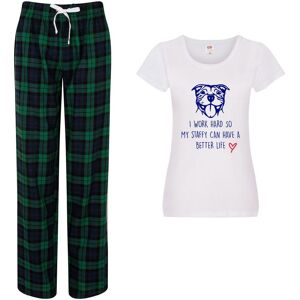 60 SECOND MAKEOVER Women's I Work Hard So My Staffy Can Have A Better Life Pyjama Set in Green Size: Small Green S 60 SECOND MAKEOVER Women's I Work Hard So My Staffy Can Have A Better Life Pyjama Set in Green Size: Small Green S