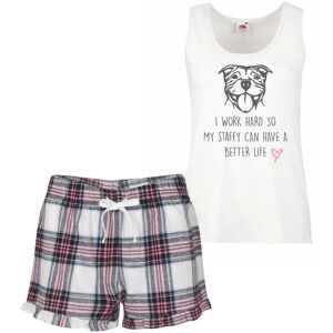 60 SECOND MAKEOVER Women's I Work Hard So My Staffy Can Have A Better Life Pyjama Set in Pink Size: XS Pink XS 60 SECOND MAKEOVER Women's I Work Hard So My Staffy Can Have A Better Life Pyjama Set in Pink Size: XS Pink XS
