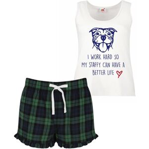 60 SECOND MAKEOVER Women's I Work Hard So My Staffy Can Have A Better Life Pyjama Set in Green Size: XS Green XS 60 SECOND MAKEOVER Women's I Work Hard So My Staffy Can Have A Better Life Pyjama Set in Green Size: XS Green XS