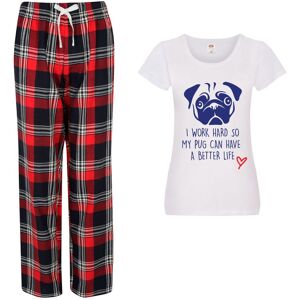 60 SECOND MAKEOVER Women's I work Hard So My Pug Can Have A Better Life Pyjama Set in Red Size: XL Red XL 60 SECOND MAKEOVER Women's I work Hard So My Pug Can Have A Better Life Pyjama Set in Red Size: XL Red XL