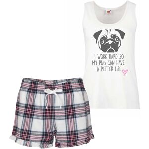 60 SECOND MAKEOVER Women's I work Hard So My Pug Can Have A Better Life Pyjama Set in Pink Size: Medium Pink M 60 SECOND MAKEOVER Women's I work Hard So My Pug Can Have A Better Life Pyjama Set in Pink Size: Medium Pink M