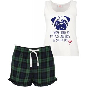 60 SECOND MAKEOVER Women's I work Hard So My Pug Can Have A Better Life Pyjama Set in Green Size: XS Green XS 60 SECOND MAKEOVER Women's I work Hard So My Pug Can Have A Better Life Pyjama Set in Green Size: XS Green XS
