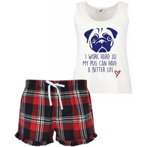 60 SECOND MAKEOVER Women's I work Hard So My Pug Can Have A Better Life Pyjama Set in Red Size: XL Red XL 60 SECOND MAKEOVER Women's I work Hard So My Pug Can Have A Better Life Pyjama Set in Red Size: XL Red XL
