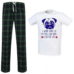 60 SECOND MAKEOVER Women's I Work Hard So My Pug Can Have A Better Life Tartan Pyjama Set in Green Size: XL Green XL 60 SECOND MAKEOVER Women's I Work Hard So My Pug Can Have A Better Life Tartan Pyjama Set in Green Size: XL Green XL