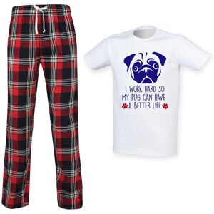 60 SECOND MAKEOVER Women's I Work Hard So My Pug Can Have A Better Life Tartan Pyjama Set in Red Size: 2XL Red 2XL 60 SECOND MAKEOVER Women's I Work Hard So My Pug Can Have A Better Life Tartan Pyjama Set in Red Size: 2XL Red 2XL