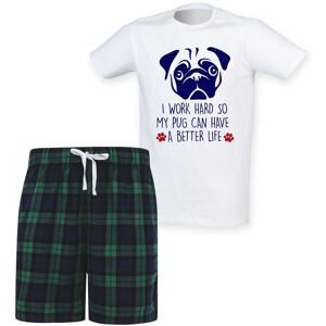 60 SECOND MAKEOVER Women's I Work Hard So My Pug Can Have A Better Life Tartan Pyjama Set in Green Size: 2XL Green 2XL 60 SECOND MAKEOVER Women's I Work Hard So My Pug Can Have A Better Life Tartan Pyjama Set in Green Size: 2XL Green 2XL