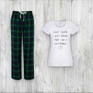 60 SECOND MAKEOVER Women's I Don't Snore I Just Dream I'm A Motorbike Pyjama Set in Green Size: Small Green S 60 SECOND MAKEOVER Women's I Don't Snore I Just Dream I'm A Motorbike Pyjama Set in Green Size: Small Green S