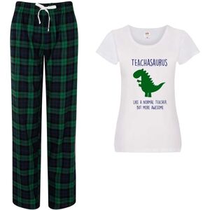 60 SECOND MAKEOVER Women's Teacher Dinosaur Pyjama Set in Green Size: XS Green XS 60 SECOND MAKEOVER Women's Teacher Dinosaur Pyjama Set in Green Size: XS Green XS