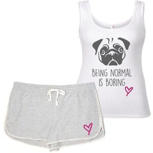 60 SECOND MAKEOVER Women's Pug Being Normal Is Boring PJ's in Grey Size: XS Grey XS 60 SECOND MAKEOVER Women's Pug Being Normal Is Boring PJ's in Grey Size: XS Grey XS