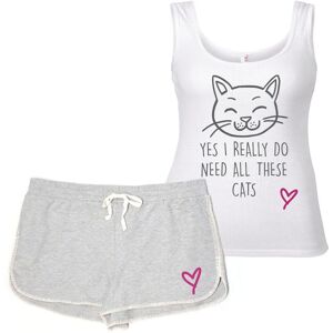 60 SECOND MAKEOVER Women's Yes I Really Do Need All These Cats Cat Pyjama Set in Grey Size: XL Grey XL 60 SECOND MAKEOVER Women's Yes I Really Do Need All These Cats Cat Pyjama Set in Grey Size: XL Grey XL
