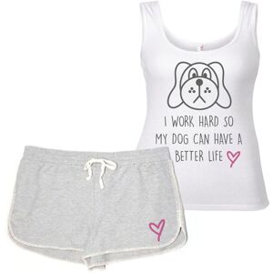 60 SECOND MAKEOVER Women's I Work Hard So My Dog Can Have A Better Life Pyjama Set PJ's in Grey Size: XL Grey XL 60 SECOND MAKEOVER Women's I Work Hard So My Dog Can Have A Better Life Pyjama Set PJ's in Grey Size: XL Grey XL