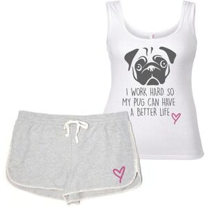 60 SECOND MAKEOVER Women's I Work Hard So My Pug Can Have A Better Life Pyjama Set PJ's Dog in Grey Size: XL Grey XL 60 SECOND MAKEOVER Women's I Work Hard So My Pug Can Have A Better Life Pyjama Set PJ's Dog in Grey Size: XL Grey XL