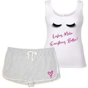 60 SECOND MAKEOVER Women's Lashes Make Everything Better Pyjama Set in Grey Size: XS Grey XS 60 SECOND MAKEOVER Women's Lashes Make Everything Better Pyjama Set in Grey Size: XS Grey XS