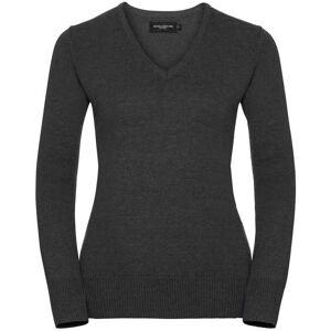 Russell Collection Women's Cotton Acrylic V Neck Sweatshirt in Charcoal Size: 6 Charcoal 6 Russell Collection Women's Cotton Acrylic V Neck Sweatshirt in Charcoal Size: 6 Charcoal 6
