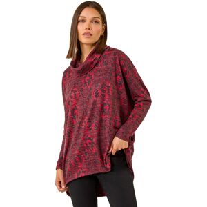 Roman Women's Aztec Print Relaxed Cowl Neck Stretch Top in Red Size: 10 Red 10 Roman Women's Aztec Print Relaxed Cowl Neck Stretch Top in Red Size: 10 Red 10