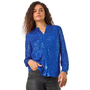 Roman Women's Sequin V-Neck Stretch Blouse in Royal Size: 20 Royal 20 Roman Women's Sequin V-Neck Stretch Blouse in Royal Size: 20 Royal 20