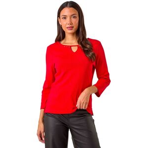 Roman Women's Trim Detail Keyhole Stretch Top in Red Size: 20 Red 20 Roman Women's Trim Detail Keyhole Stretch Top in Red Size: 20 Red 20