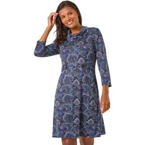 Roman Women's Abstract Cowl Tab Detail Dress in Purple Size: 18 Purple 18 Roman Women's Abstract Cowl Tab Detail Dress in Purple Size: 18 Purple 18