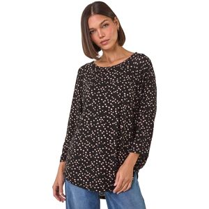 Roman Women's Spot Print Stretch Top in Black Size: 14 Black 14 Roman Women's Spot Print Stretch Top in Black Size: 14 Black 14