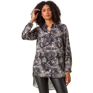 Roman Women's Abstract Print Collar Button Detail Blouse in Black Size: 10 Black 10 Roman Women's Abstract Print Collar Button Detail Blouse in Black Size: 10 Black 10