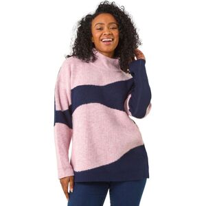 Roman Women's Petite Colour Block Knit Jumper in Navy Size: 14 Navy 14 Roman Women's Petite Colour Block Knit Jumper in Navy Size: 14 Navy 14