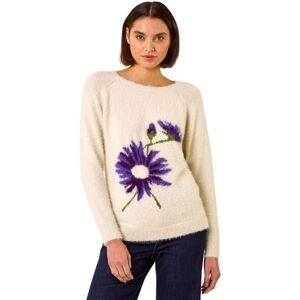 Roman Women's Floral Placement Knit Jumper in Natural Size: 10 Natural 10 Roman Women's Floral Placement Knit Jumper in Natural Size: 10 Natural 10