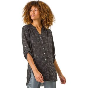 Roman Women's V-Neck Metallic Print Blouse in Silver Size: 10 Silver 10 Roman Women's V-Neck Metallic Print Blouse in Silver Size: 10 Silver 10