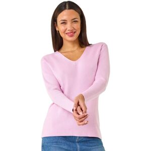 Roman Women's Soft Knit V-Neck Jumper in Pink Size: 18 Pink 18 Roman Women's Soft Knit V-Neck Jumper in Pink Size: 18 Pink 18