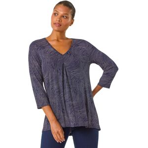 Roman Women's Spot Print Pleat Front Tunic Top in Navy Size: 20 Navy 20 Roman Women's Spot Print Pleat Front Tunic Top in Navy Size: 20 Navy 20