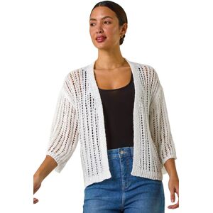 Roman Women's Stitch Detail Knit Cardigan in Ivory Size: 18 Ivory 18 Roman Women's Stitch Detail Knit Cardigan in Ivory Size: 18 Ivory 18