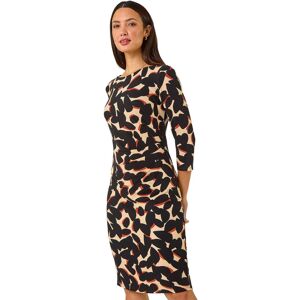 Roman Women's Abstract Side Ruched Dress in Black Size: 20 Black 20 Roman Women's Abstract Side Ruched Dress in Black Size: 20 Black 20