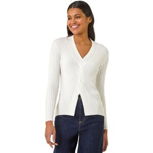 Roman Women's Cable Split Detail Rib Jumper in Ivory Size: 14 Ivory 14 Roman Women's Cable Split Detail Rib Jumper in Ivory Size: 14 Ivory 14