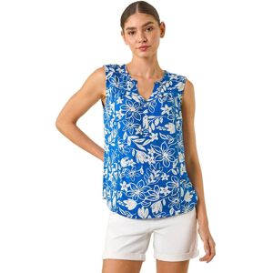 Roman Women's Floral Print V-Neck Vest Top in Blue Size: 18 Blue 18 Roman Women's Floral Print V-Neck Vest Top in Blue Size: 18 Blue 18