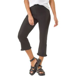 Roman Women's Trim Flared Cropped Stretch Trousers in Black Size: 18 Black 18 Roman Women's Trim Flared Cropped Stretch Trousers in Black Size: 18 Black 18