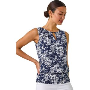 Roman Women's Textured Ditsy Floral Print Top in Navy Size: 12 Navy 12 Roman Women's Textured Ditsy Floral Print Top in Navy Size: 12 Navy 12