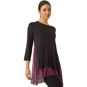 Roman Women's Animal Print Contrast Mesh Hem Stretch Top in Wine Size: 20 Wine 20 Roman Women's Animal Print Contrast Mesh Hem Stretch Top in Wine Size: 20 Wine 20