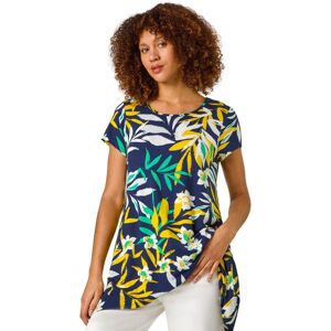 Roman Women's Leaf Print Hanky Hem Tunic Top in Yellow Size: 12 Yellow 12 Roman Women's Leaf Print Hanky Hem Tunic Top in Yellow Size: 12 Yellow 12