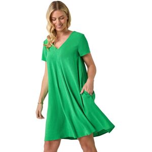 Roman Women's Petite V-Neck Swing Pocket Dress in Green Size: 10 Green 10 Roman Women's Petite V-Neck Swing Pocket Dress in Green Size: 10 Green 10