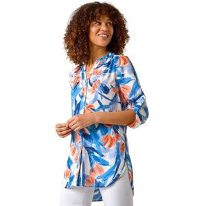 Roman Women's Floral Print Longline Blouse in Blue Size: 18 Blue 18 Roman Women's Floral Print Longline Blouse in Blue Size: 18 Blue 18