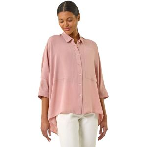 Roman Women's Boxy Relaxed Button Blouse in Light Pink Size: 12 Light Pink 12 Roman Women's Boxy Relaxed Button Blouse in Light Pink Size: 12 Light Pink 12