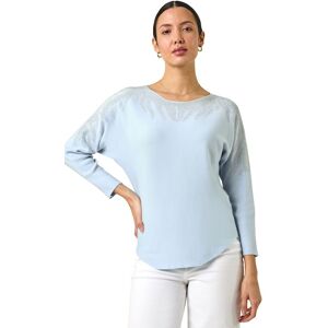 Roman Women's Embellished Neck Knit Jumper in Light Blue Light Blue One Size Roman Women's Embellished Neck Knit Jumper in Light Blue Light Blue One Size